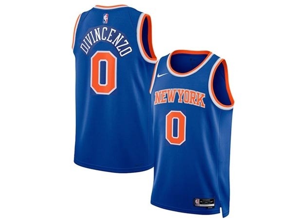 Men's New York Knicks #0 Donte DiVincenzo Blue Swingman Jersey