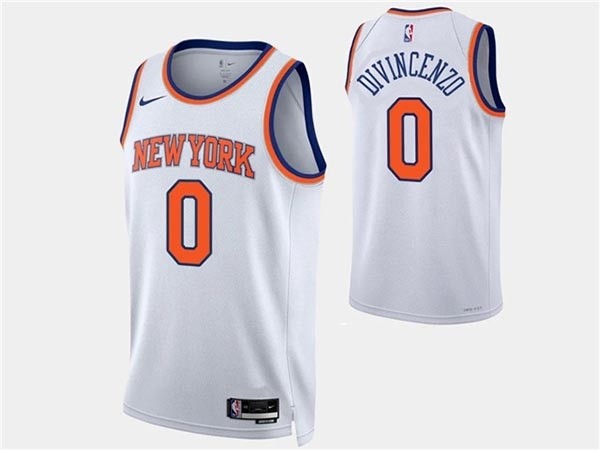 Men's New York Knicks #0 Donte DiVincenzo White Swingman Jersey