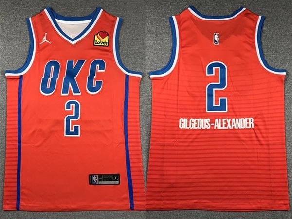 Men's Oklahoma City Thunder #2 Shai Gilgeous-Alexander 2023-24 Orange Statement Edition Swingman Jersey