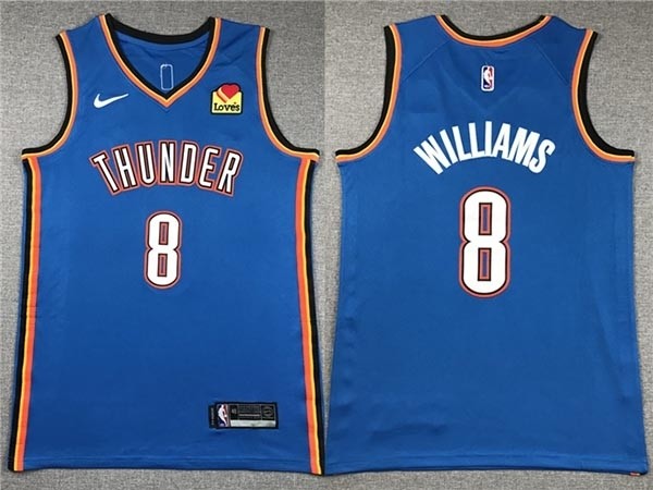 Men's Oklahoma City Thunder #8 Jalen Williams Blue Swingman Jersey