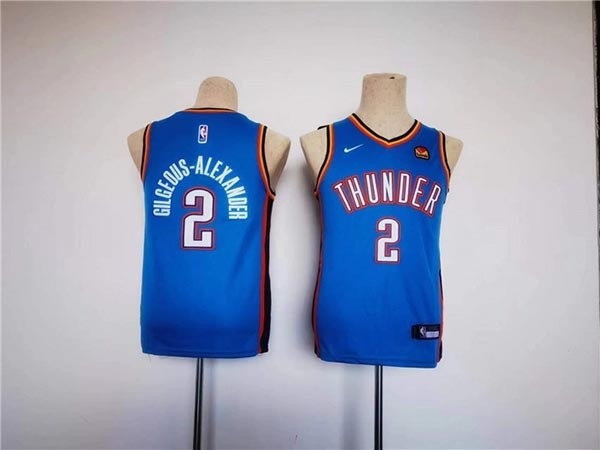 Youth Oklahoma City Thunder #2 Shai Gilgeous-Alexander Blue Stitched Basketball Jersey