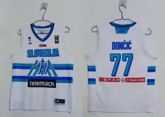 Slovenia Basketball 2020 Summer Olympics #77 Luka Doncic White Player Nike Jersey