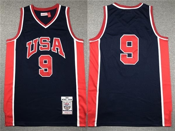 Men's 1984 Olympic Team USA #9 Michael Jordan Black Basketball Jersey