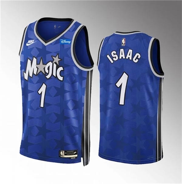 Men's Orlando Magic #1 Jonathan Isaac Blue 2023-24 Classic Edition Stitched Basketball Jersey