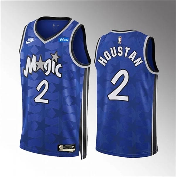 Men's Orlando Magic #2 Caleb Houstan Blue 2023-24 Classic Edition Stitched Basketball Jersey