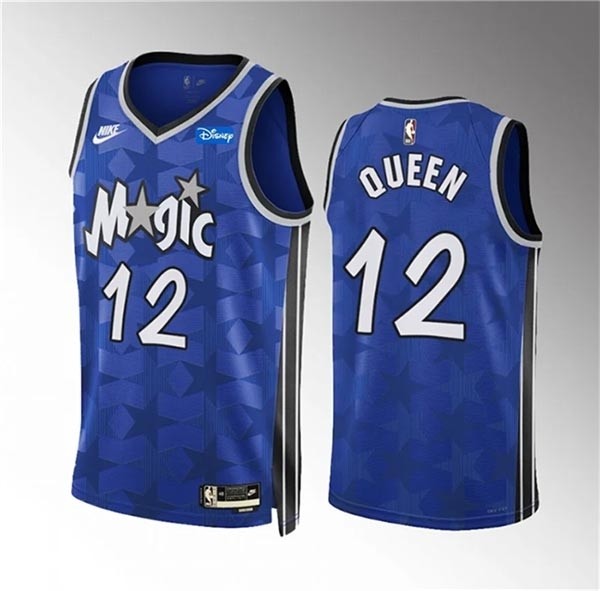 Men's Orlando Magic #12 Trevelin Queen Blue 2023-24 Classic Edition Stitched Basketball Jersey