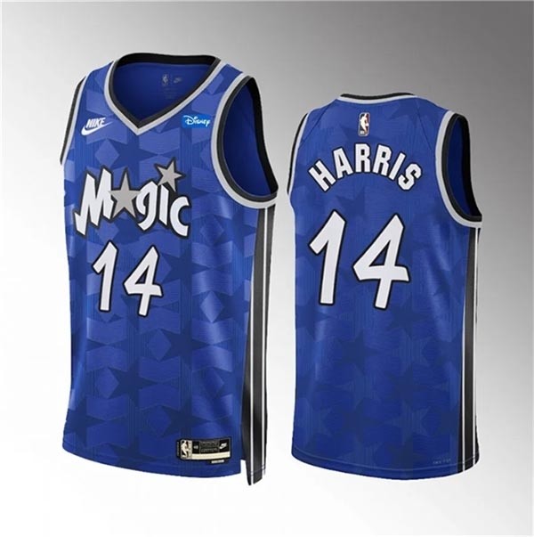 Men's Orlando Magic #14 Gary Harris Blue 2023-24 Classic Edition Stitched Basketball Jersey