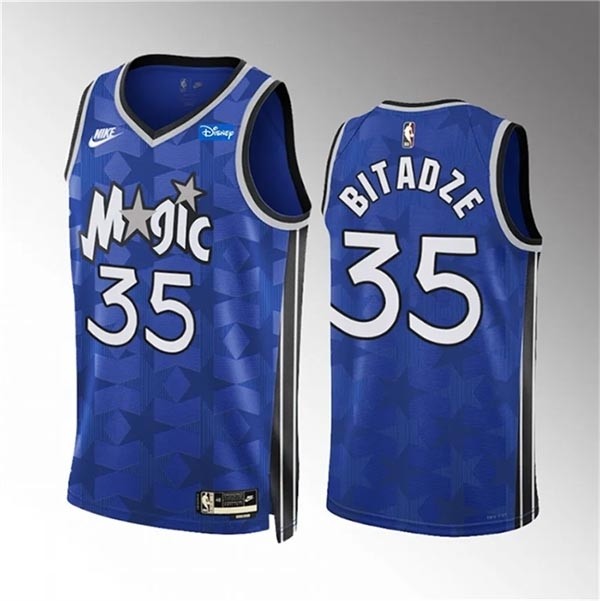 Men's Orlando Magic #35 Goga Bitadze Blue 2023-24 Classic Edition Stitched Basketball Jersey