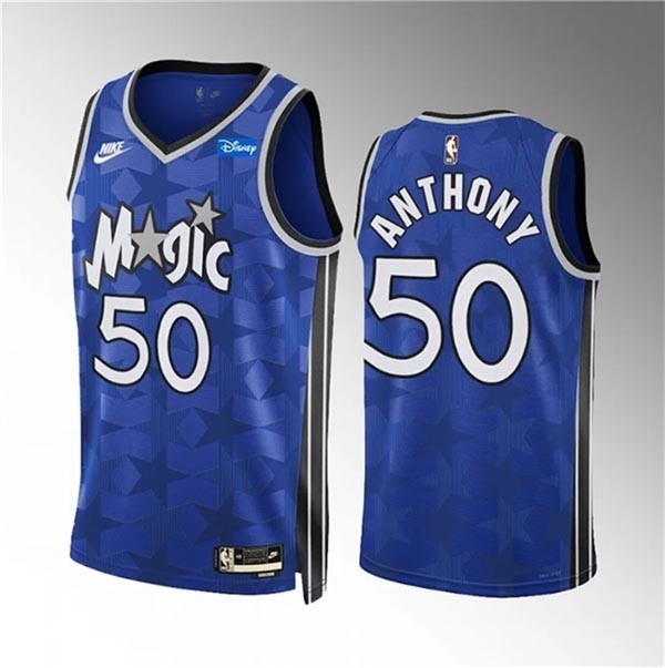 Men's Orlando Magic #50 Cole Anthony Blue 2023-24 Classic Edition Stitched Basketball Jersey