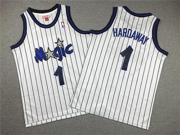 Youth Orlando Magic #1 Anfernee Hardaway 1993-94 White Hardwood Classics Jersey