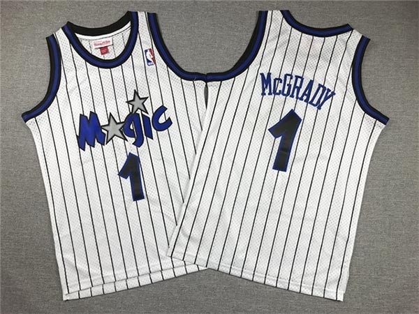 Youth Orlando Magic #1 Tracy McGrady 2003-04 White Hardwood Classics Jersey