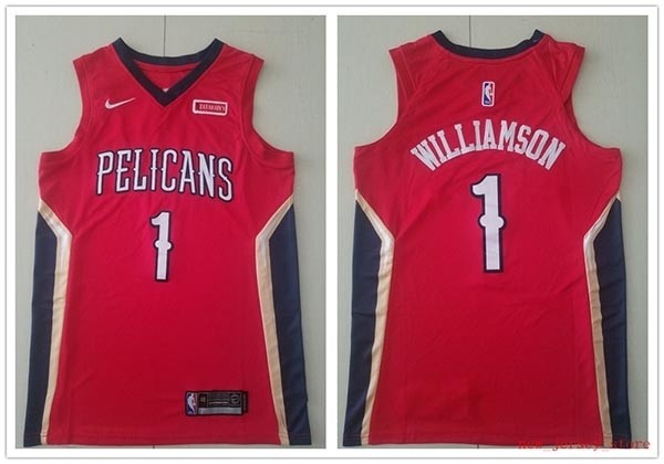 NBA New Orleans Pelicans #1 Zion Williamson Red Nike New Jersey