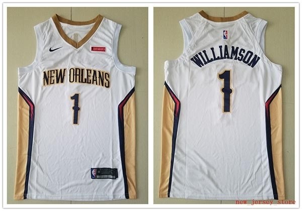 NBA New Orleans Pelicans #1 Zion Williamson White Nike New Jersey