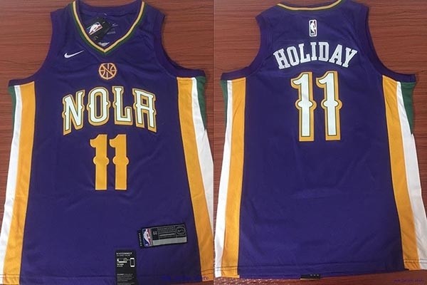 NBA New Orleans Pelicans #11 Jrue Holiday Purple Nike Jersey