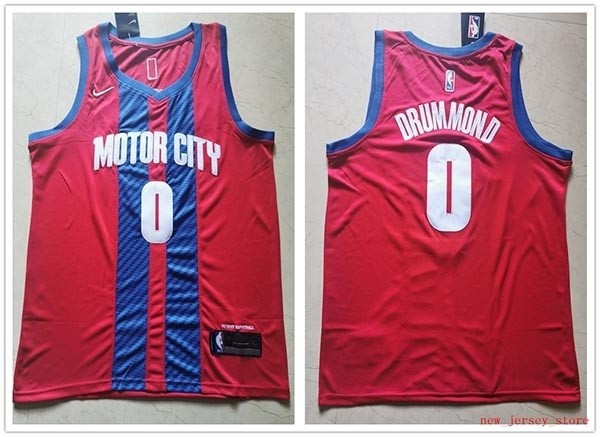 NBA Detroit Pistons #0 Andre Drummond Red City Edition Nike Jersey