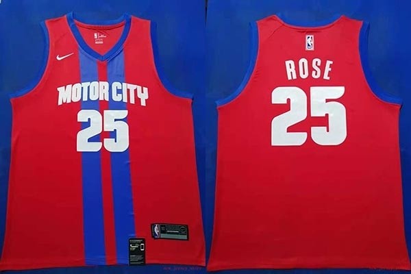 NBA Detroit Pistons #23 Derrick Rose Red City Edition Nike Jersey