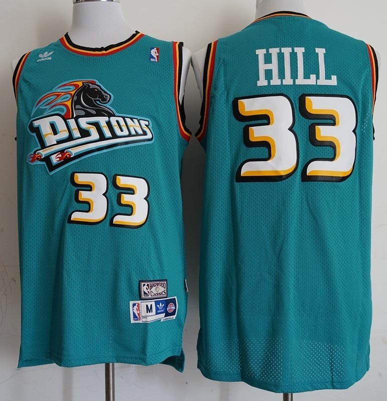 NBA Detroit Pistons Grant Hill #33 Green Throwback jersey