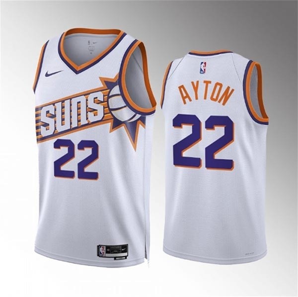 Men's Phoenix Suns #22 Deandre Ayton White Association Edition Stitched Basketball Jersey