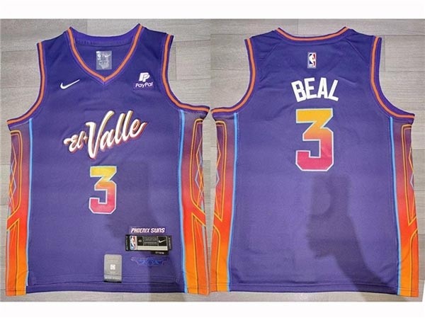 Men's Phoenix Suns #3 Bradley Beal 2023-24 Purple City Edition Swingman Jersey