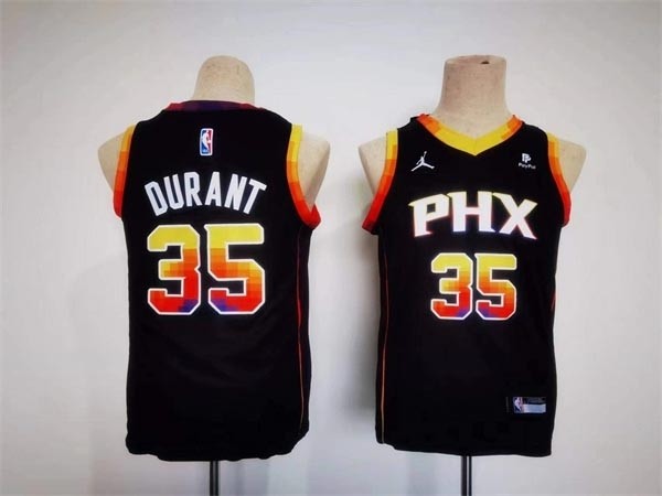 Youth Phoenix Suns #35 Kevin Durant Black 2022-23 Statement Edition Stitched Basketball Jersey