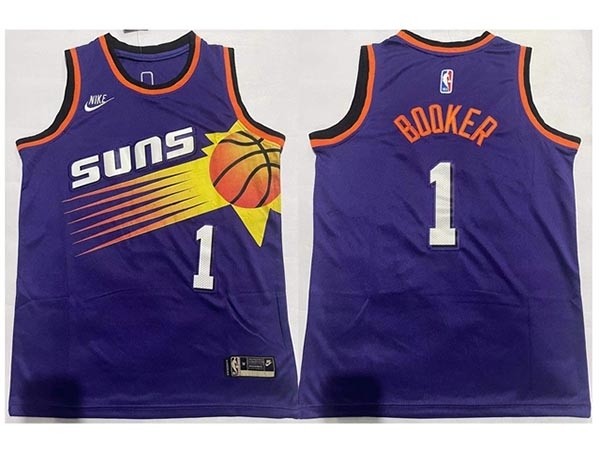 Youth Phoenix Suns #1 Devin Booker 2022-23 Purple Classic Edition Swingman Jersey