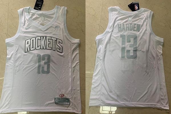 Rockets #13 James Harden White Nike Swingman MVP Jersey