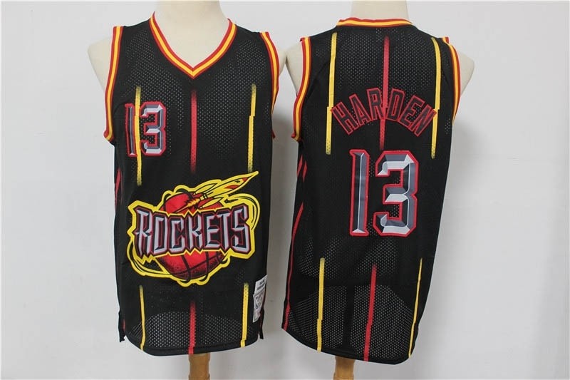 NBA Rocket #13 James Harden Big Rocket Black Retro limited Jersey