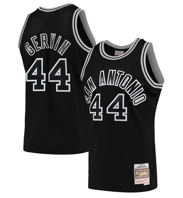 NBA San Antonio Spurs Throwback Gervin #44 black jersey