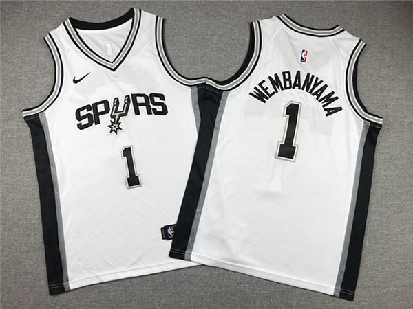 Youth San Antonio Spurs #1 Victor Wembanyama White Swingman Jersey