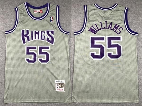 Men's Sacramento Kings #55 Jason Williams Throwback Grey Jersey