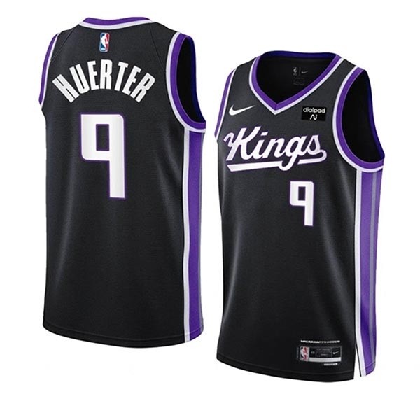 Men's Sacramento Kings #9 Kevin Huerter Black 2023 24 Icon Edition Swingman Stitched Basketball Jersey