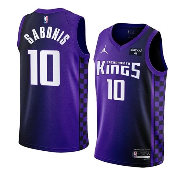 Men's Sacramento Kings #10 Domantas Sabonis Purple 2023-24 Statement Edition Swingman Stitched Basketball Jersey