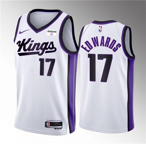 Men's Sacramento Kings #17 Kessler Edwards White 2023 24 Association Edition Stitched Basketball Jersey