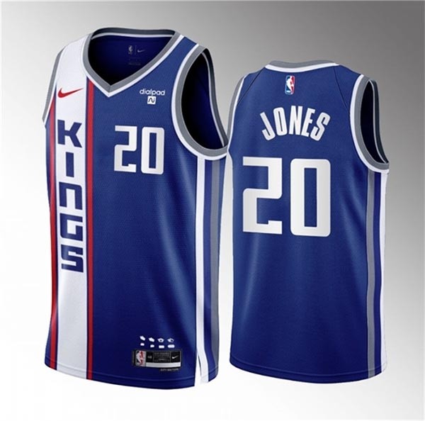 Men's Sacramento Kings #20 Colby Jones Blue 2023-24 City Edition Stitched Basketball Jersey