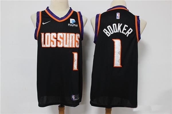 NBA Phoenix Suns #1 Devin Booker Black 2019-20 City Edition Nike Swingman Jersey