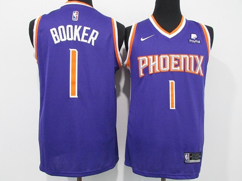 NBA Phoenix Suns #1 Devin Booker Purple 2020-21 Nike Swingman Jersey