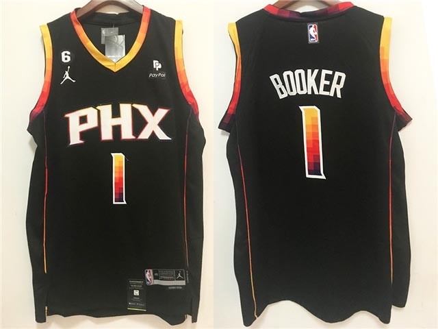 Men's Phoenix Suns #1 Devin Booker 2022-23 Black Statement Edition Swingman Jersey