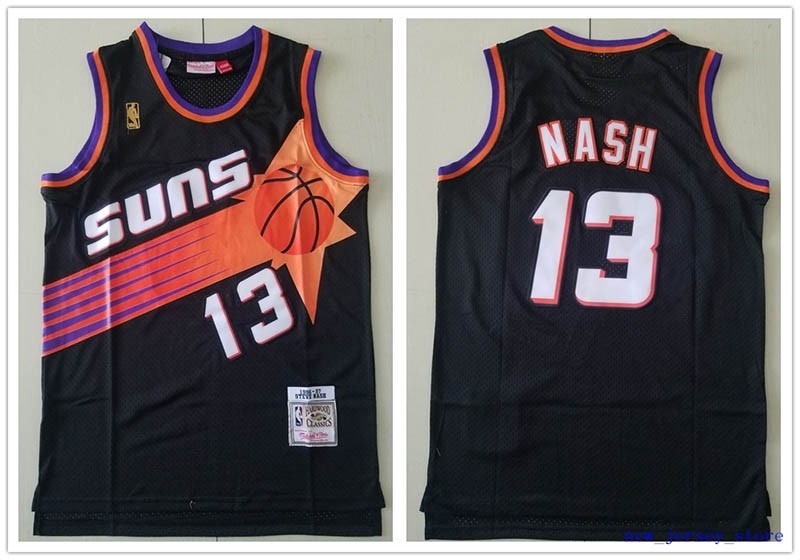 NBA Throwback Phoenix Suns Steve Nash #13 Black Mitchell & Ness Jersey