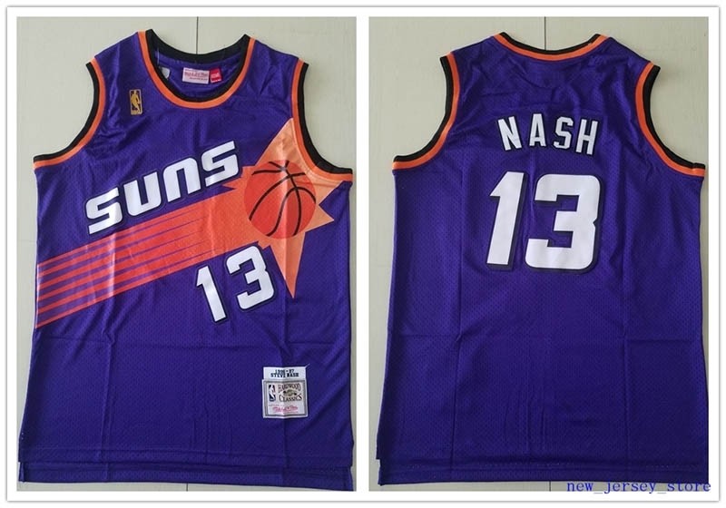 NBA Throwback Phoenix Suns Steve Nash #13 Purple Mitchell & Ness Jersey