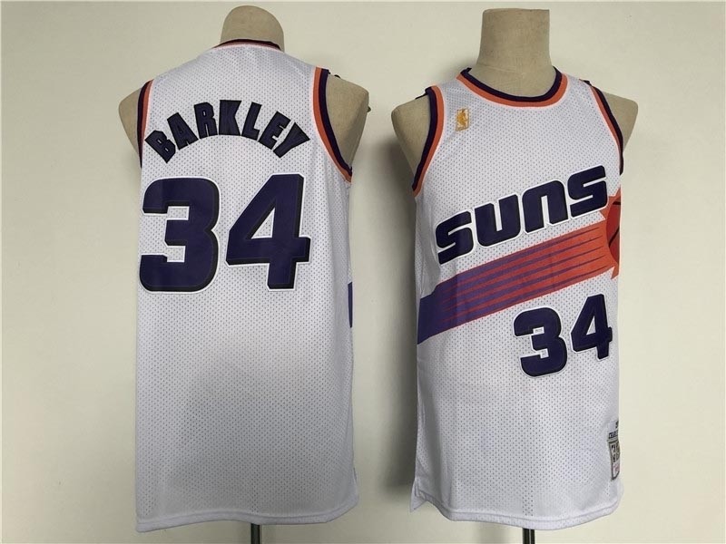 NBA Throwback Phoenlx Suns Charles Barkley #34 white Jersey