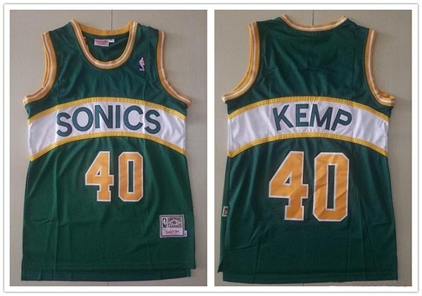 NBA Seattle SuperSonics #40 Shawn Kemp Green Throwback Jersey