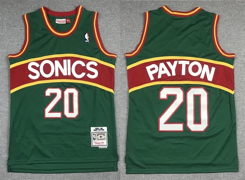 NBA Throwback Seattle SuperSonics #20 Gary Payton Green 1995-96 Hardwood Classics Jersey