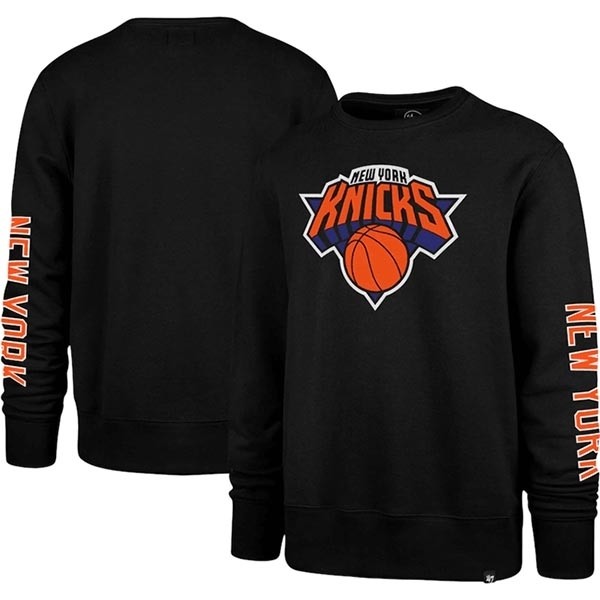 Men's New York Knicks '47 Black 2022-23 City Edition Two-Peat Headline Pullover Sweatshirt