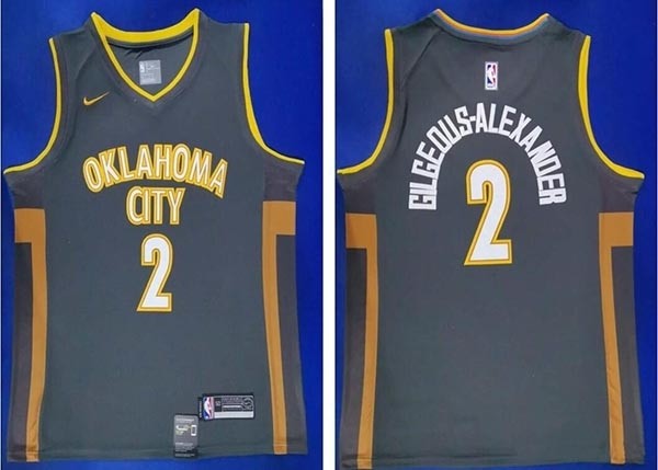 NBA Oklahoma City Thunder #2 Shai Gilgeous-Alexander Black 2019-20 City Edition Nike Swingman Jersey