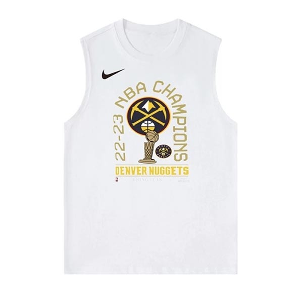 Men's Denver Nuggets White 2022-23 Champions Suit In Action Tank Top