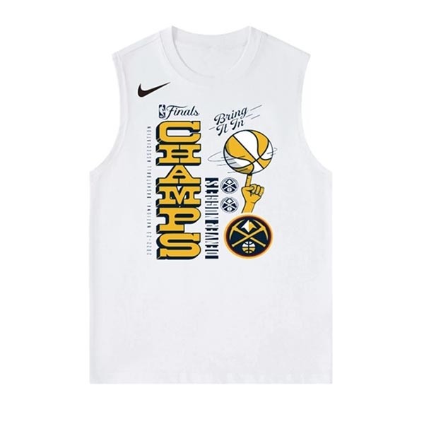 Men's Denver Nuggets White 2023 Champions Suit In Action Tank Top