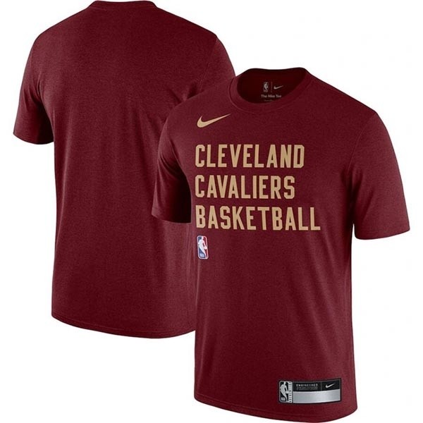 Men's Cleveland Cavaliers Wine 2023-24 Sideline Legend Performance Practice T-Shirt