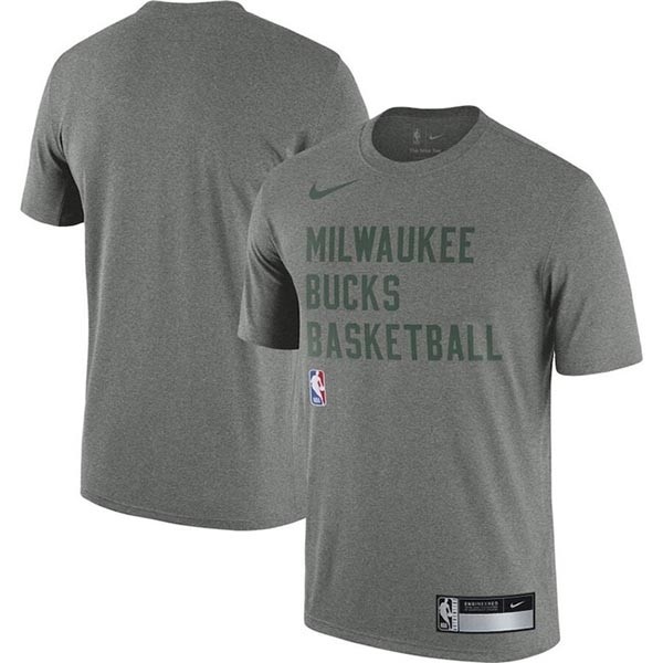 Men's Milwaukee Bucks Heather Gray 2023-24 Sideline Legend Performance Practice T-Shirt