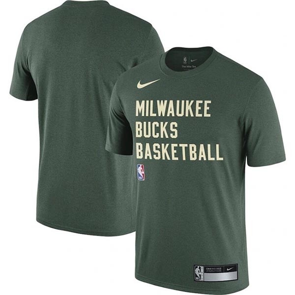 Men's Milwaukee Bucks Hunter Green 2023-24 Sideline Legend Performance Practice T-Shirt