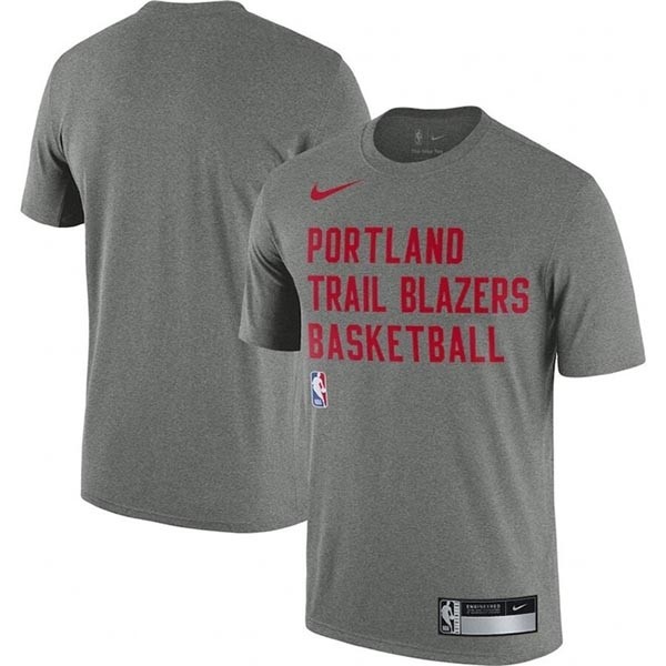 Men's Portland Trail Blazers Heather Gray 2023-24 Sideline Legend Performance Practice T-Shirt